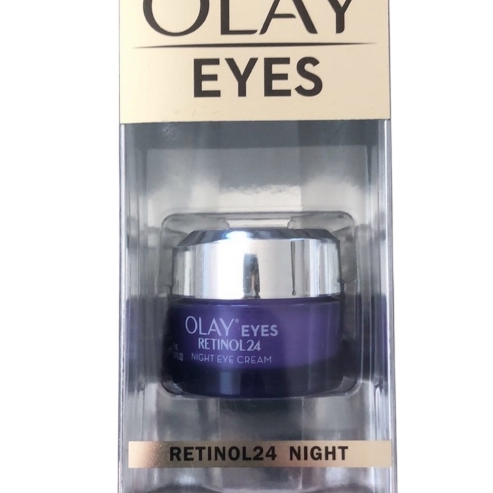 New In Box OLAY Eyes Retinol24 Night Cream in Purple Jar